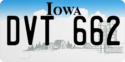 IA license plate DVT662