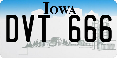 IA license plate DVT666