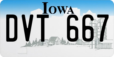 IA license plate DVT667
