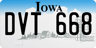 IA license plate DVT668