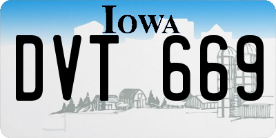 IA license plate DVT669