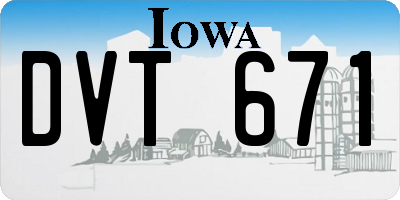 IA license plate DVT671