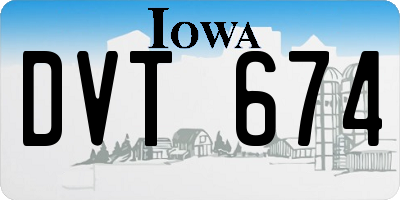 IA license plate DVT674