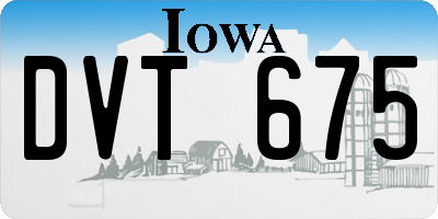 IA license plate DVT675