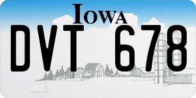 IA license plate DVT678