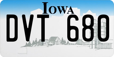 IA license plate DVT680
