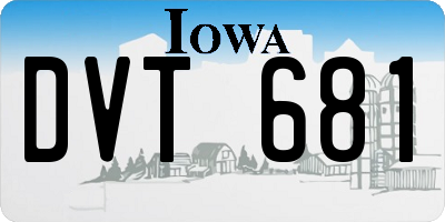 IA license plate DVT681