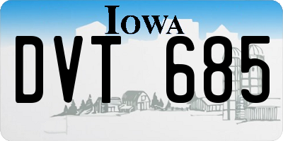 IA license plate DVT685