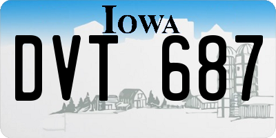 IA license plate DVT687