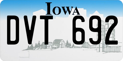 IA license plate DVT692