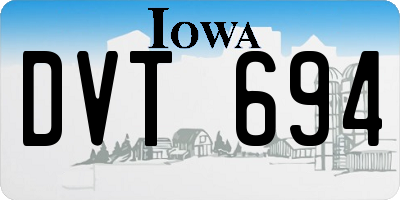 IA license plate DVT694