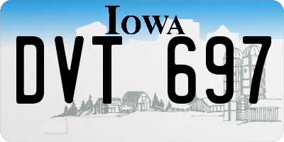 IA license plate DVT697