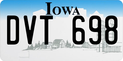 IA license plate DVT698
