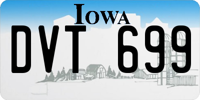IA license plate DVT699