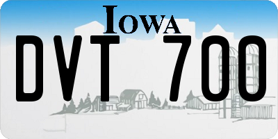 IA license plate DVT700