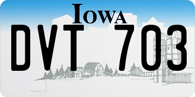 IA license plate DVT703