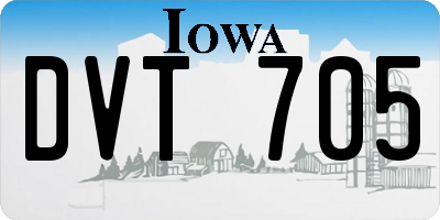 IA license plate DVT705