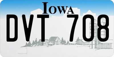 IA license plate DVT708