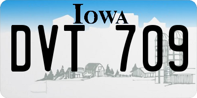 IA license plate DVT709