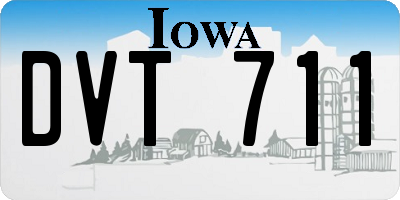 IA license plate DVT711