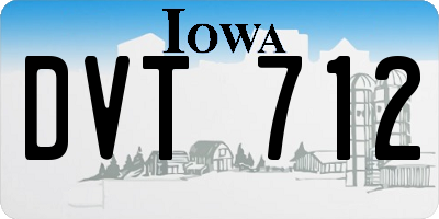 IA license plate DVT712