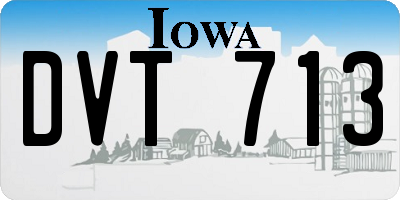 IA license plate DVT713