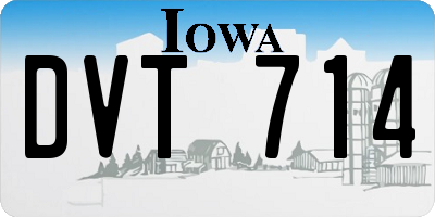 IA license plate DVT714