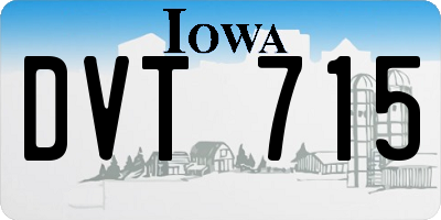 IA license plate DVT715
