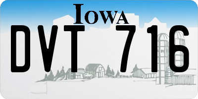 IA license plate DVT716