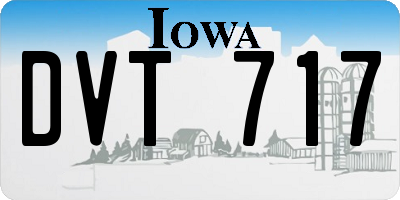 IA license plate DVT717