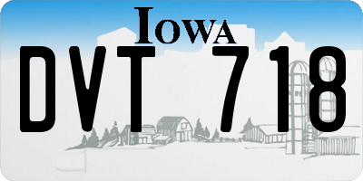 IA license plate DVT718