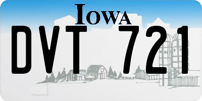 IA license plate DVT721