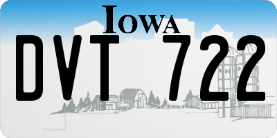 IA license plate DVT722