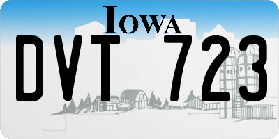 IA license plate DVT723