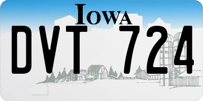 IA license plate DVT724