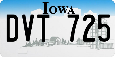 IA license plate DVT725