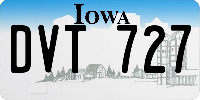 IA license plate DVT727