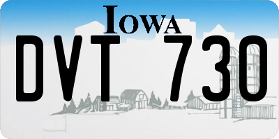 IA license plate DVT730