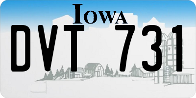 IA license plate DVT731