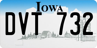 IA license plate DVT732