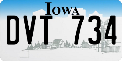 IA license plate DVT734