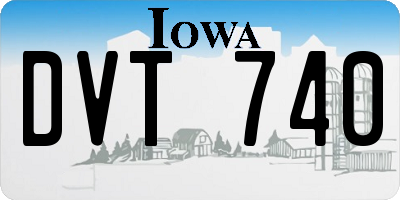 IA license plate DVT740
