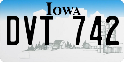 IA license plate DVT742