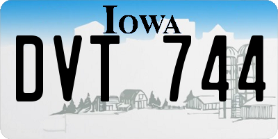 IA license plate DVT744