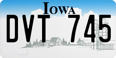 IA license plate DVT745