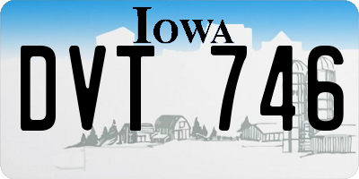 IA license plate DVT746