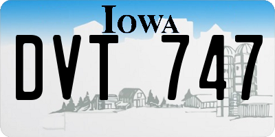 IA license plate DVT747