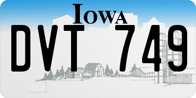 IA license plate DVT749