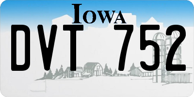 IA license plate DVT752
