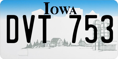 IA license plate DVT753